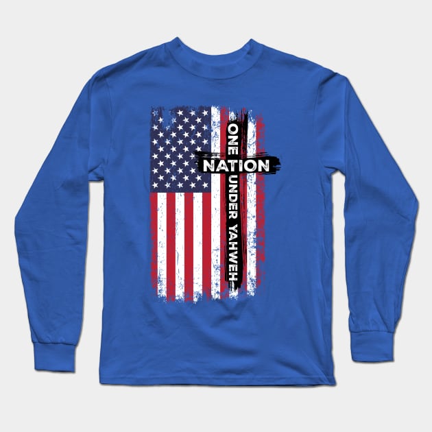 One Nation Under Yahweh Long Sleeve T-Shirt by CalledandChosenApparel